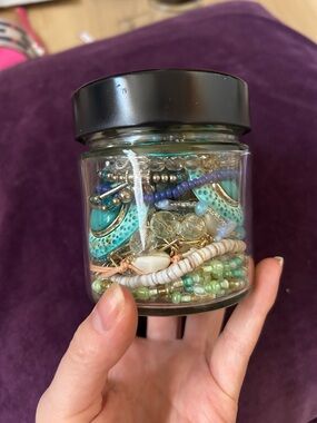 Mystery jewelry jar with mermaid core beachy jewelry